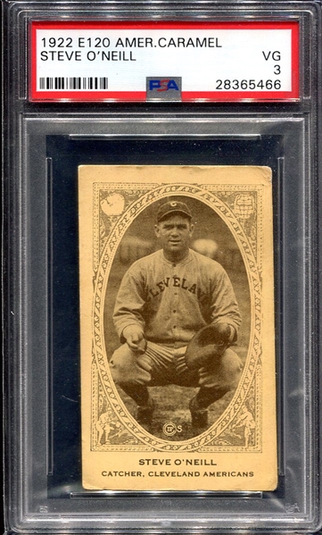 1922 American Caramel Series of 240 Steve ONeill PSA 3
