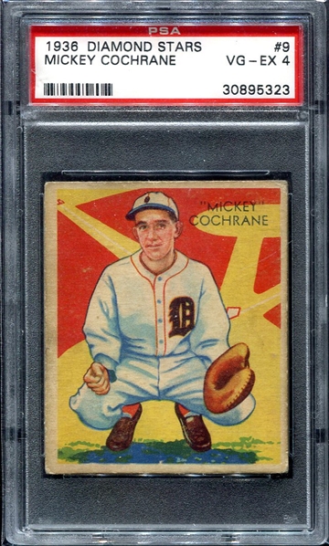 1936 Diamond Stars #9 Mickey Cochrane PSA 4