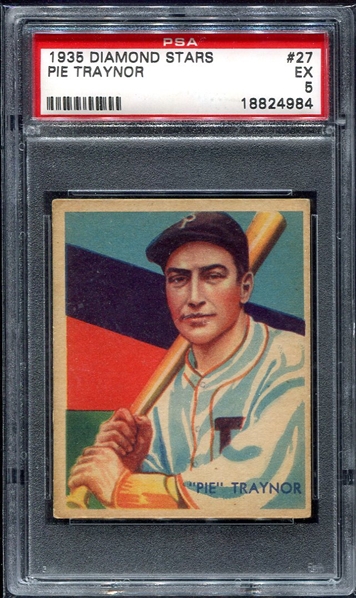 1935 Diamond Stars Pie Traynor PSA 5