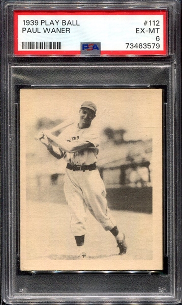 1939 Play Ball #112 Paul Waner PSA 6