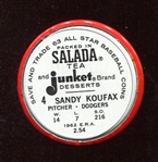 1963 Salada-Junket #4 Sandy Koufax