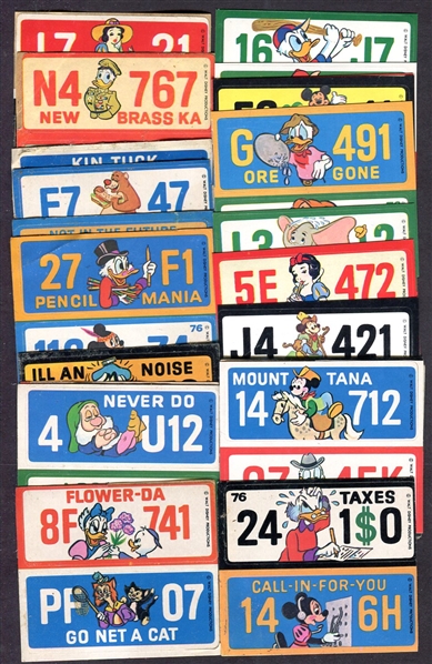 1976 Wonder Bread Disney License Plates Complete Set
