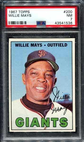 1967 Topps #200 Willie Mays PSA 7