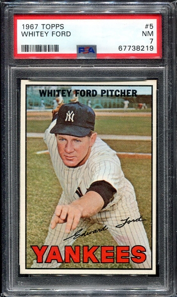 1967 Topps #5 Whitey Ford PSA 7