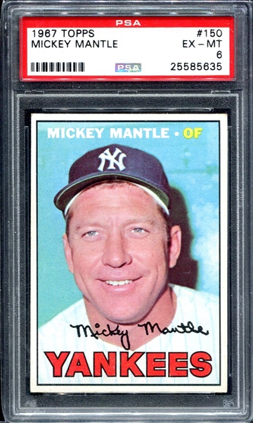 1967 Topps #150 Mickey Mantle PSA 6