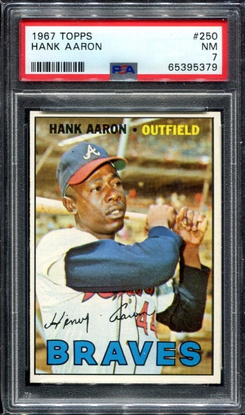 1967 Topps #250 Hank Aaron PSA 7