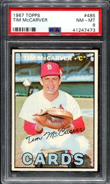 1967 Topps #485 Tim McCarver PSA 8