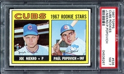 1967 Topps #536 Cubs Rookies J. Niekro/P. Popovich PSA 7