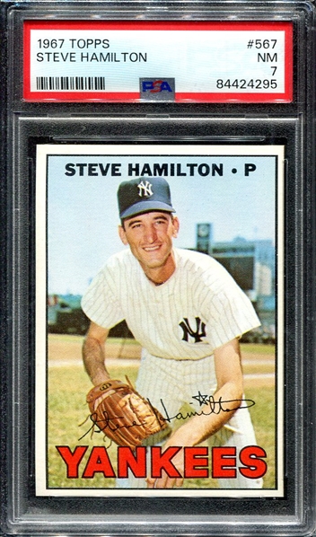 1967 Topps #567 Steve Hamilton PSA 7