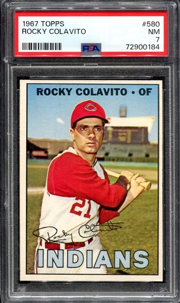 1967 Topps #580 Rocky Colavito PSA 7