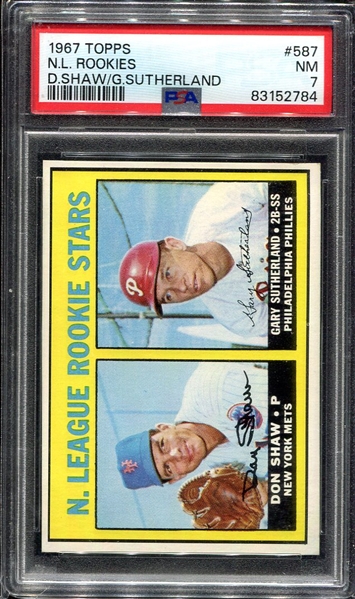 1967 Topps #587 N. L. Rookies PSA 7