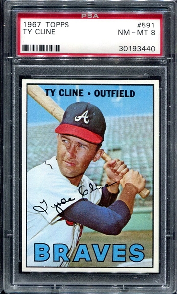 1967 Topps #591 Ty Cline PSA 8