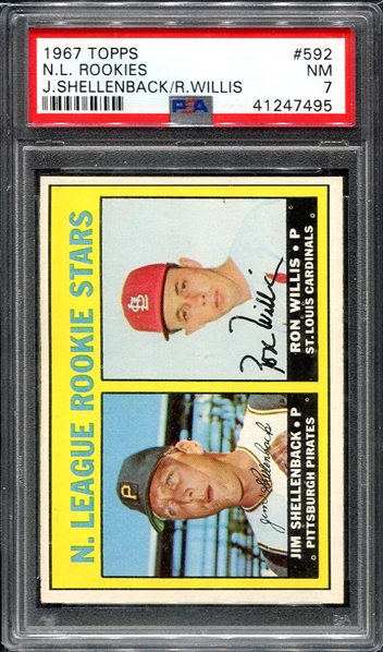 1967 Topps #592 N. L. Rookies PSA 7