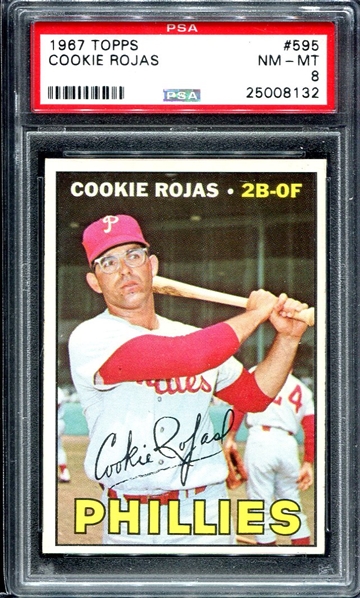 1967 Topps #595 Cookie Rojas PSA 8