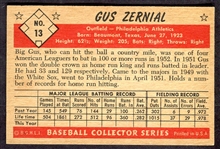 1953 Bowman Color #13 Gus Zernial