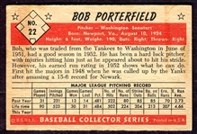 1953 Bowman Color #22 Bob Porterfield