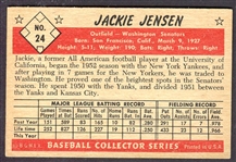 1953 Bowman Color #24 Jackie Jensen