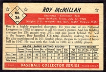 1953 Bowman Color #26 Roy McMillan