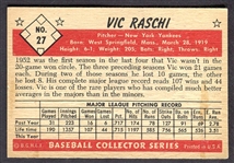 1953 Bowman Color #27 Vic Raschi