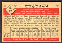1953 Bowman Color #29 Roberto Avila