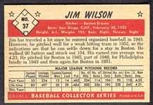 1953 Bowman Color #37 Jim Wilson