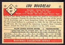 1953 Bowman Color #57 Lou Boudreau