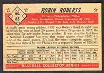 1953 Bowman Color #65 Robin Roberts