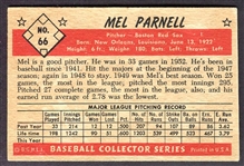 1953 Bowman Color #66 Mel Parnell