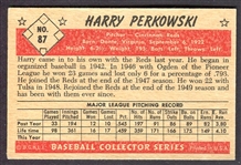 1953 Bowman Color #87 Harry Perkowski