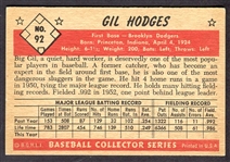 1953 Bowman Color #92 Gil Hodges 
