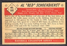 1953 Bowman Color #101 Red Schoendienst