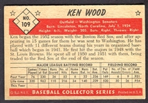 1953 Bowman Color #109 Ken Wood