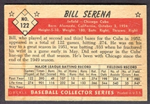 1953 Bowman Color #122 Bill Serena