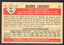 1953 Bowman Color #138 Bubba Church