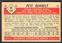 1953 Bowman Color #139 Pete Runnels