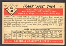 1953 Bowman Color #141 Frank Spec Shea