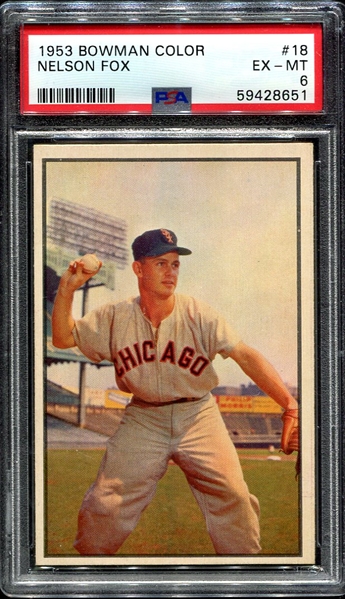 1953 Bowman Color #18 Nellie Fox PSA 6