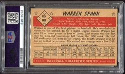 1953 Bowman Color #99 Warren Spahn PSA 6