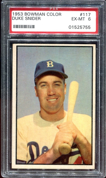 1953 Bowman Color #117 Duke Snider PSA 6