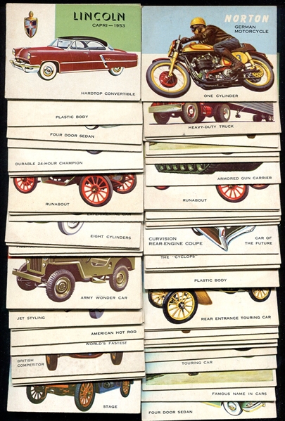 1954 Topps World on Wheels Lot of 56 Ex-Exmt
