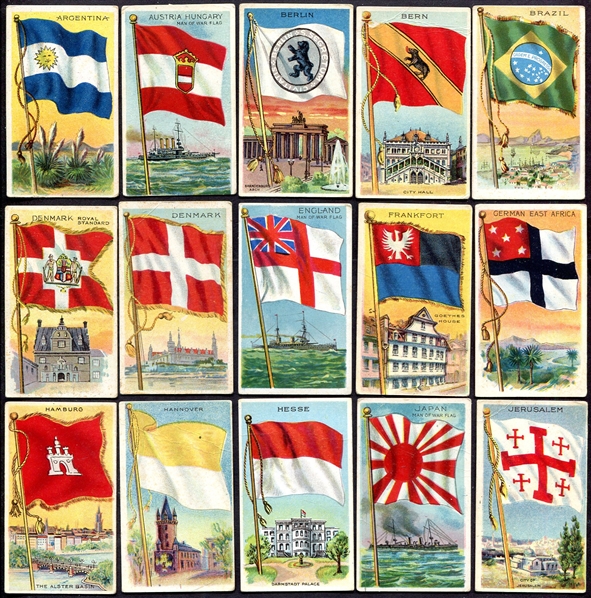 T59 Flags of All Nations 24 Mostly Diff. Nicer Condition