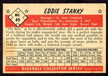 1953 Bowman Color #49 Eddie Stanky