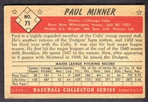 1953 Bowman Color #71 Paul Minner 
