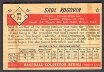 1953 Bowman Color #75 Saul Rogovin