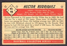 1953 Bowman Color #98 Hector Rodriguez