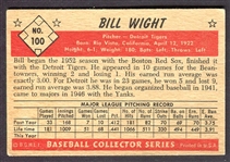 1953 Bowman Color #100 Bill Wight 