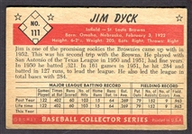 1953 Bowman Color #111 Jim Dyck