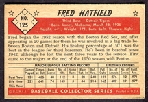 1953 Bowman Color #125 Fred Hatfield