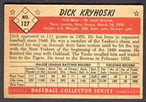 1953 Bowman Color #127 Dick Kryhoski