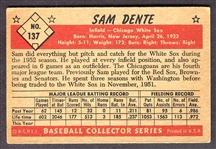 1953 Bowman Color #137 Sam Dente